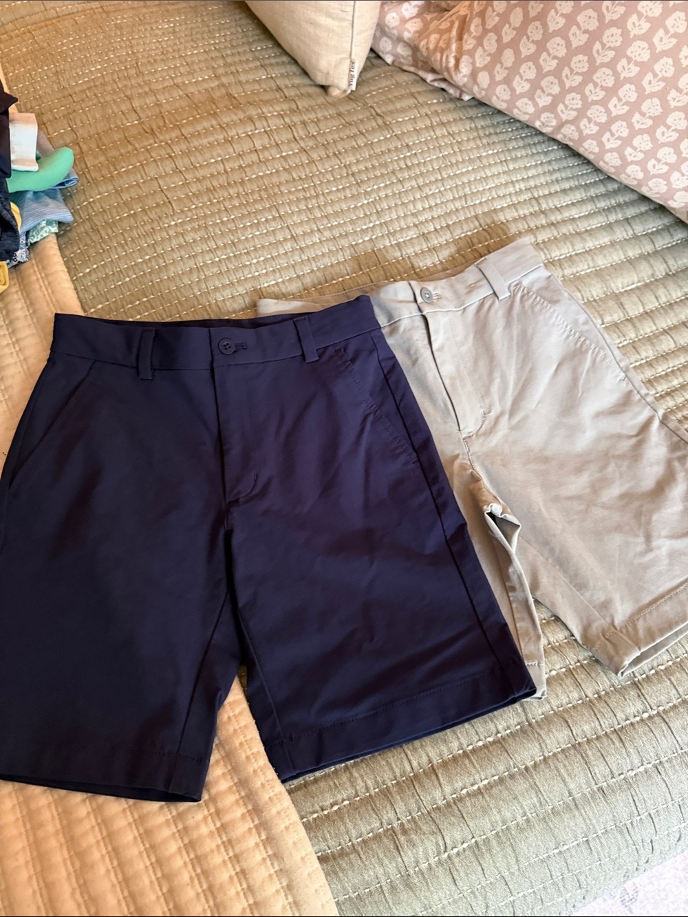 Vineyard Vines Navy and Grey Kid’s Flat-Front Shorts